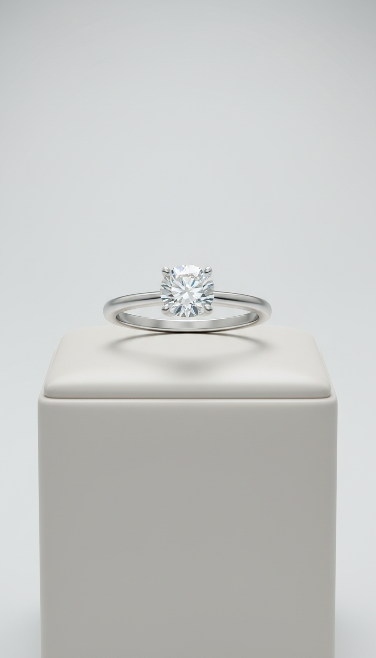 Solitaire Moissanite Engagement Ring