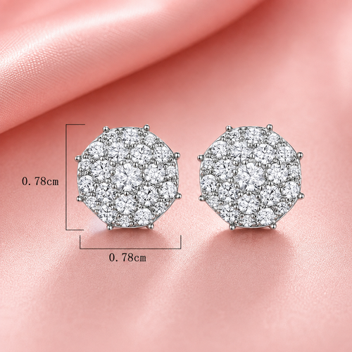 Luxury 925 Sterling Silver Moissanite Diamond Necklace & Earrings Set
