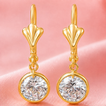Round Crystal Drop Earrings — 18K Gold Filled, Made in Brazil