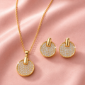 Golden Sparkle Round Disc Jewelry Set