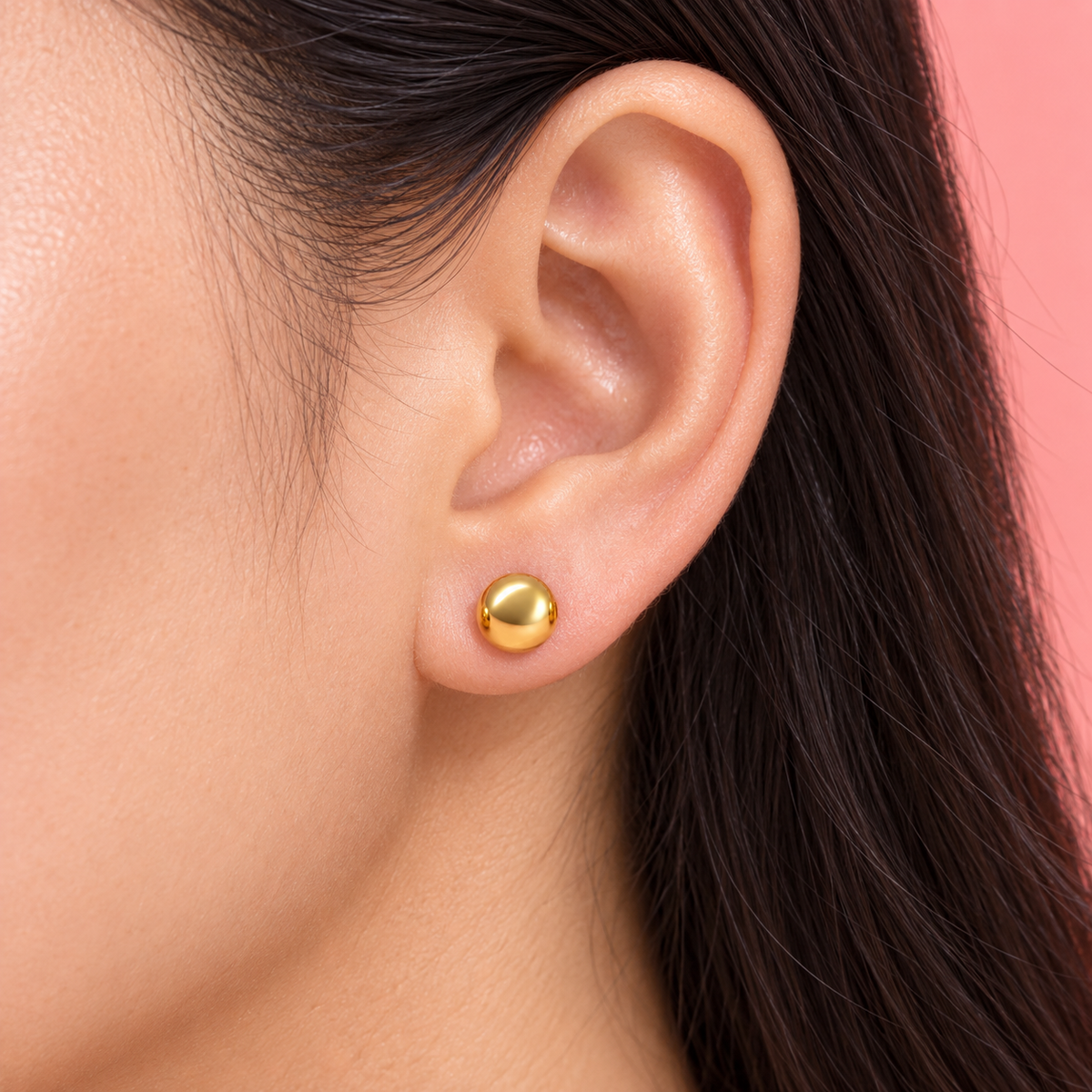 18K Gold Filled Classic Ball Studs | Hypoallergenic, Tarnish-Free