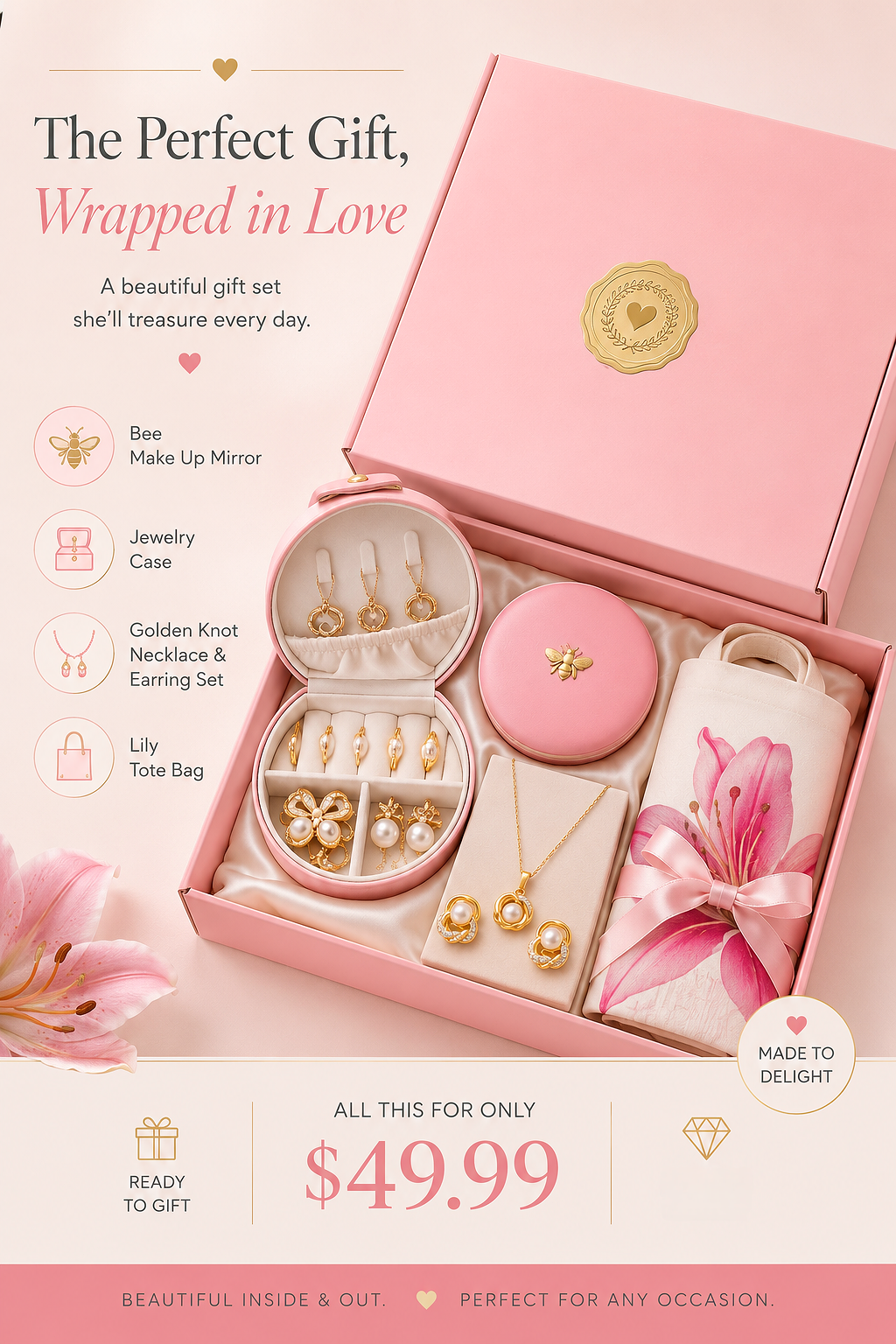 Regalo ng Puso Gift Box – Necklace, Earrings & Accessories Set
