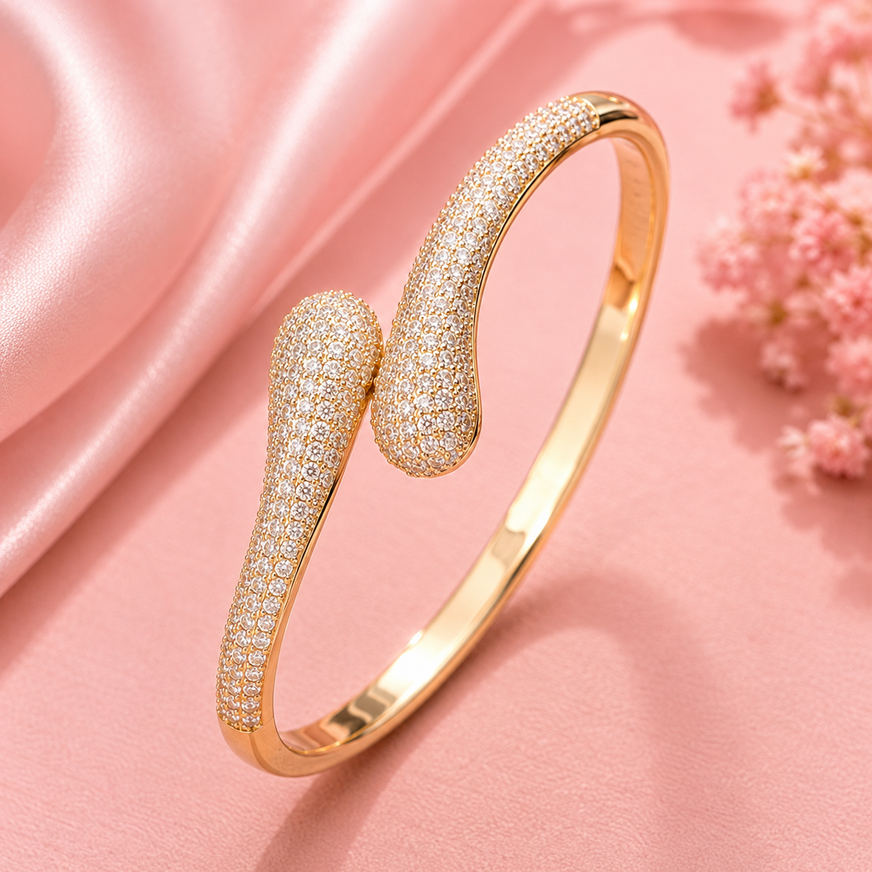 Sparkling Geometric Cuff Bracelet