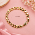 7" Gold Filled Curb Chain Bracelet for Women | Hypoallergenic