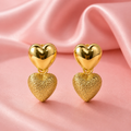 Brazilian Gold-Filled Double Heart Earrings