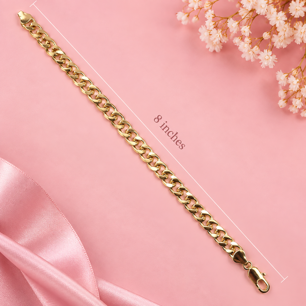 8 Inch Gold Filled Cuban Link Bracelet – Hypoallergenic & Tarnish Resistant