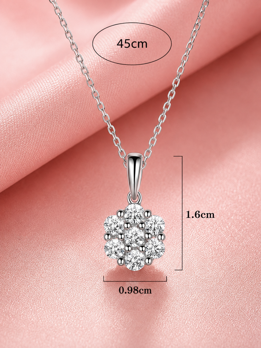 Luxury 925 Sterling Silver Moissanite Diamond Necklace & Earrings Set