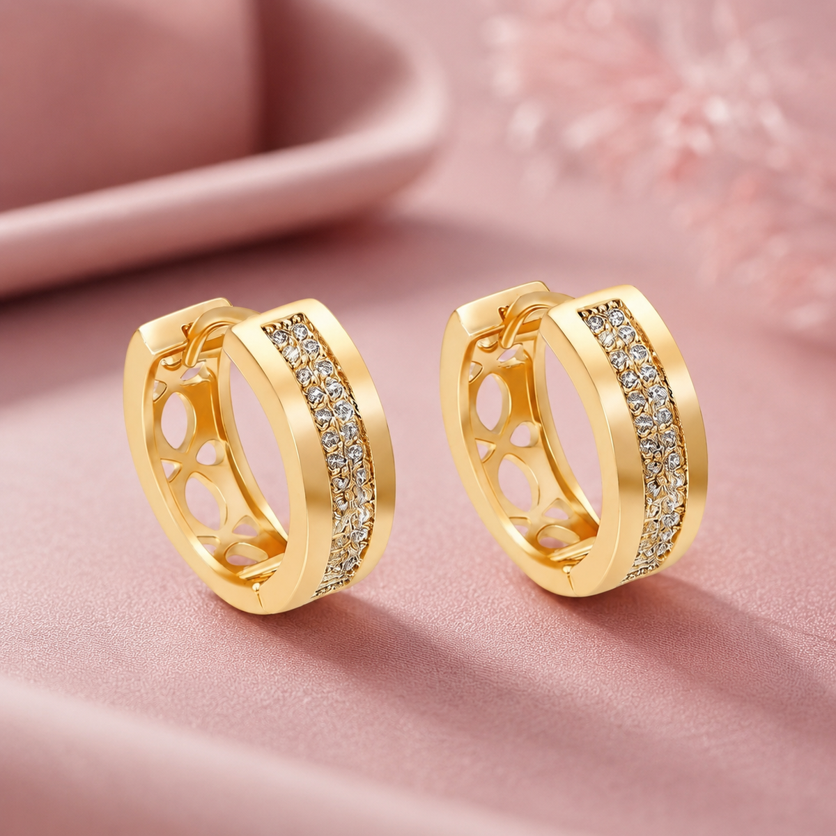 925 Sterling Silver Hoop Earrings – Hypoallergenic Cubic Zirconia Pavé Hoops
