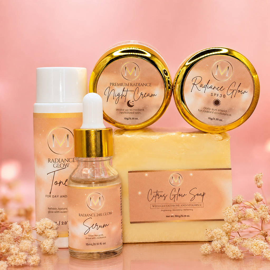 Radiance Glow Skincare Set – 5-Piece Brightening Collection with Glutathione, Niacinamide & Vitamin C